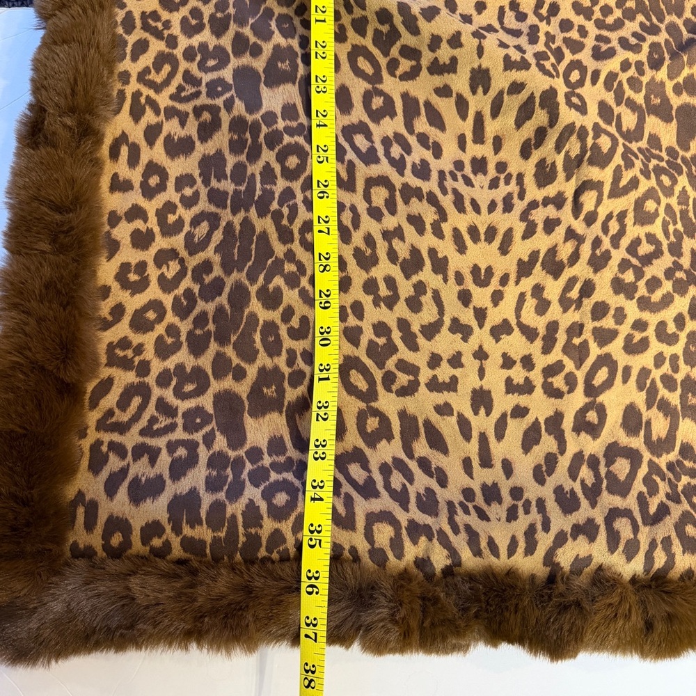 La Fiorentina NWT Leopard Brown Faux Fur Wrap Scarf Animal Print - Picture 8 of 9